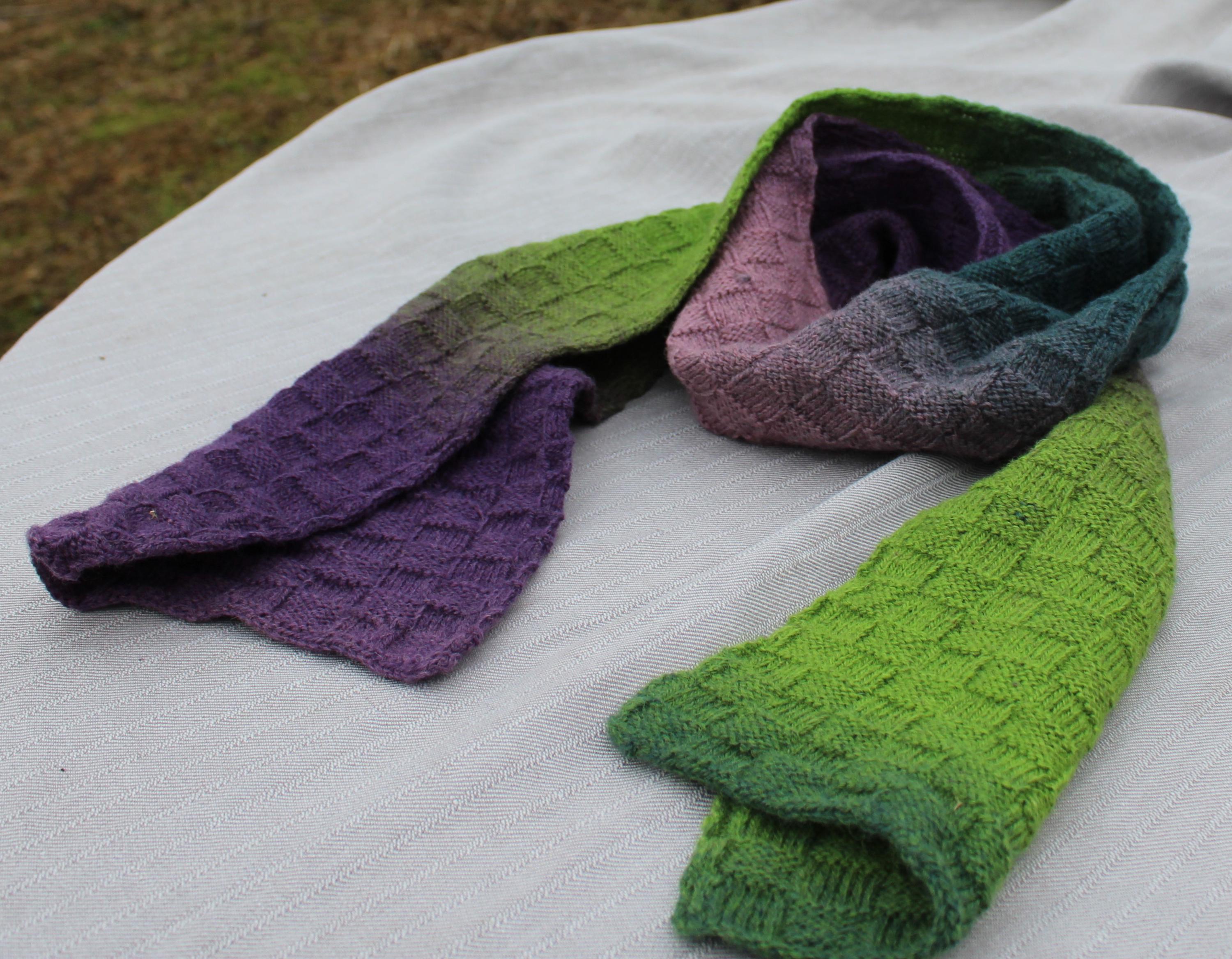 Hand-knitted Colorful Wool Scarf/Shawl
