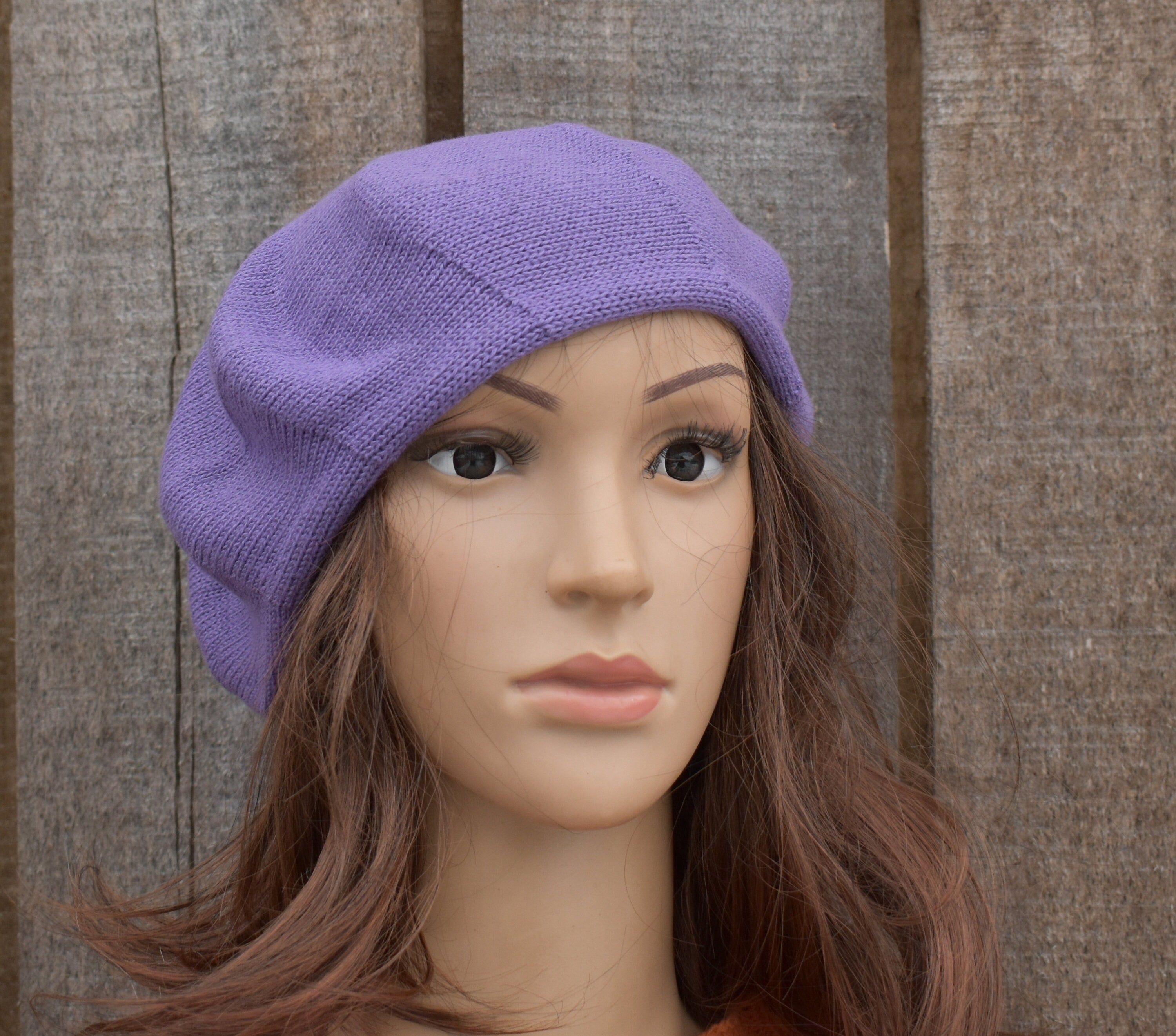 Plaid Cotton French Beret: Lightweight Breathable Knit Hat