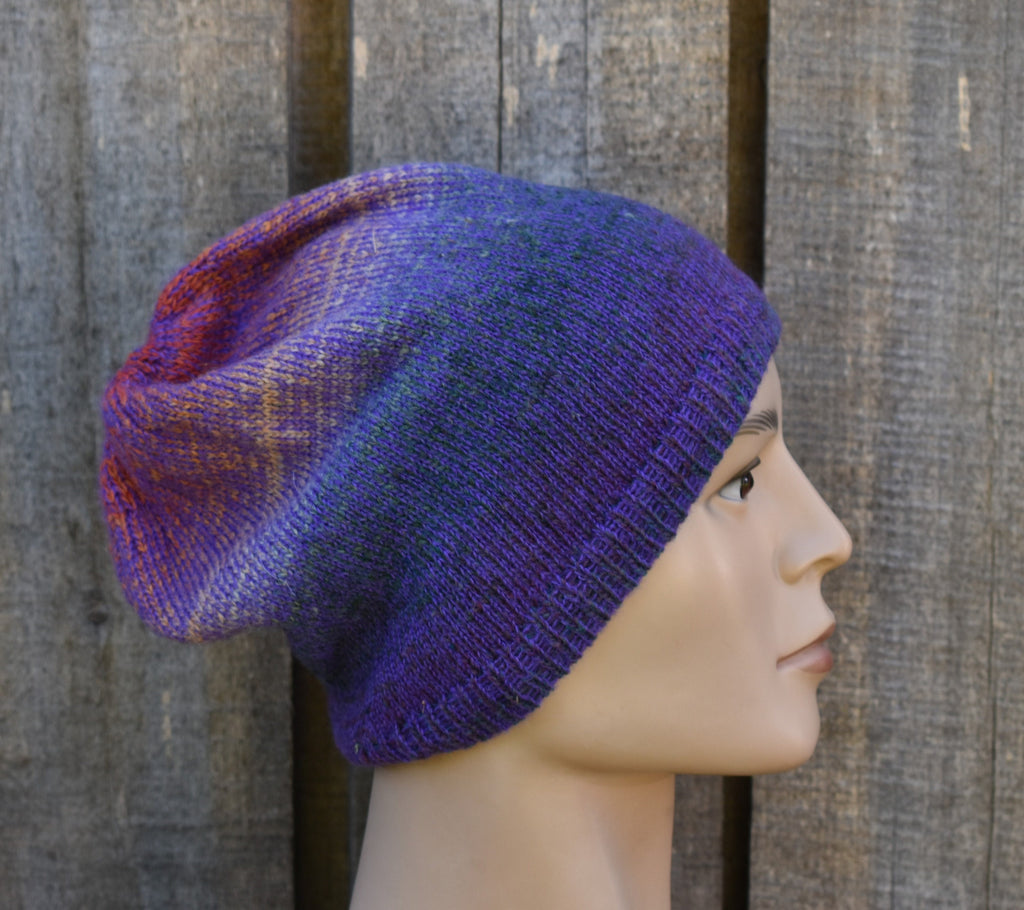 Handmade Wool Mohair Knit Beanie: Colorful Winter Hat.
