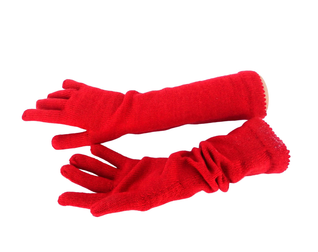 Pair of red gloves on a white background