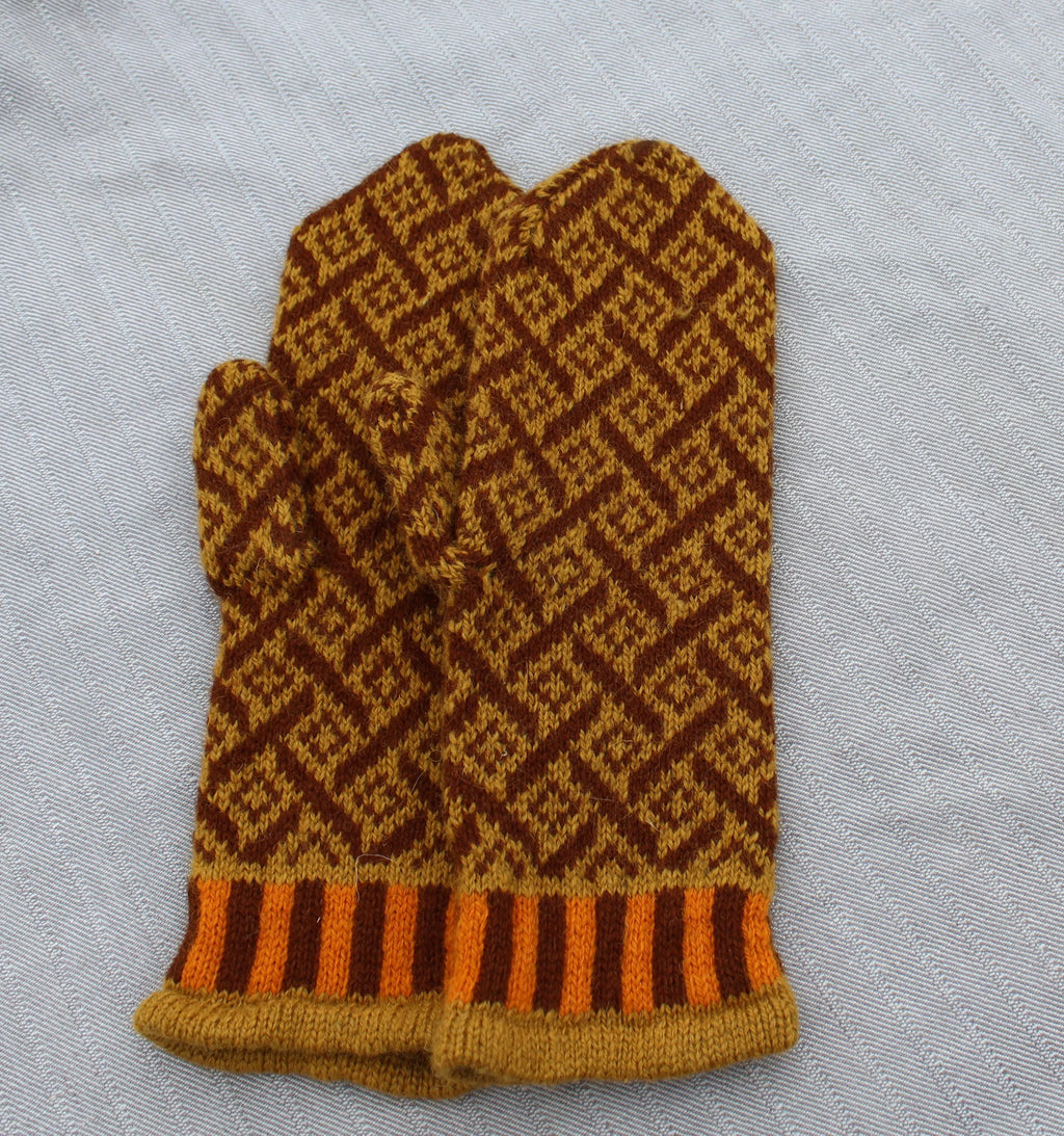 Latvian Hand-Knitted Wool Mittens | warm fair isle gloves