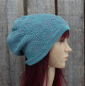 Knitted cotton summer colorful gray beanie, cotton lace thin hat, knit breathable cap