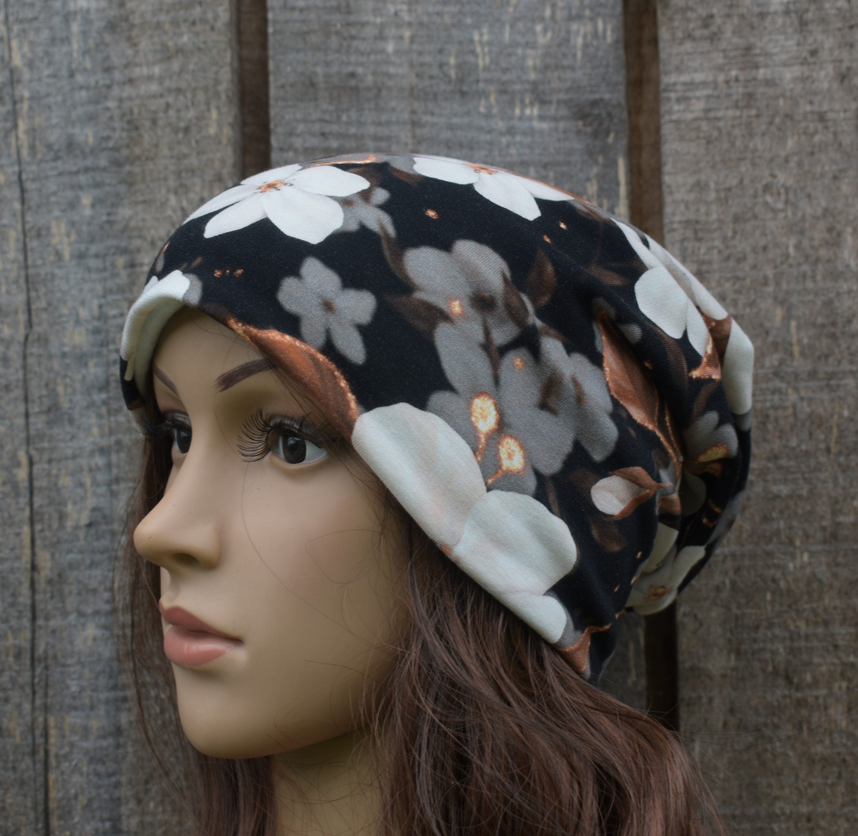 Baumwoll-Doppelbeanie, bunt gefütterte Mütze, gestrickte weiche Stretch-Mütze, Damen-Herbst-Schlupfmütze