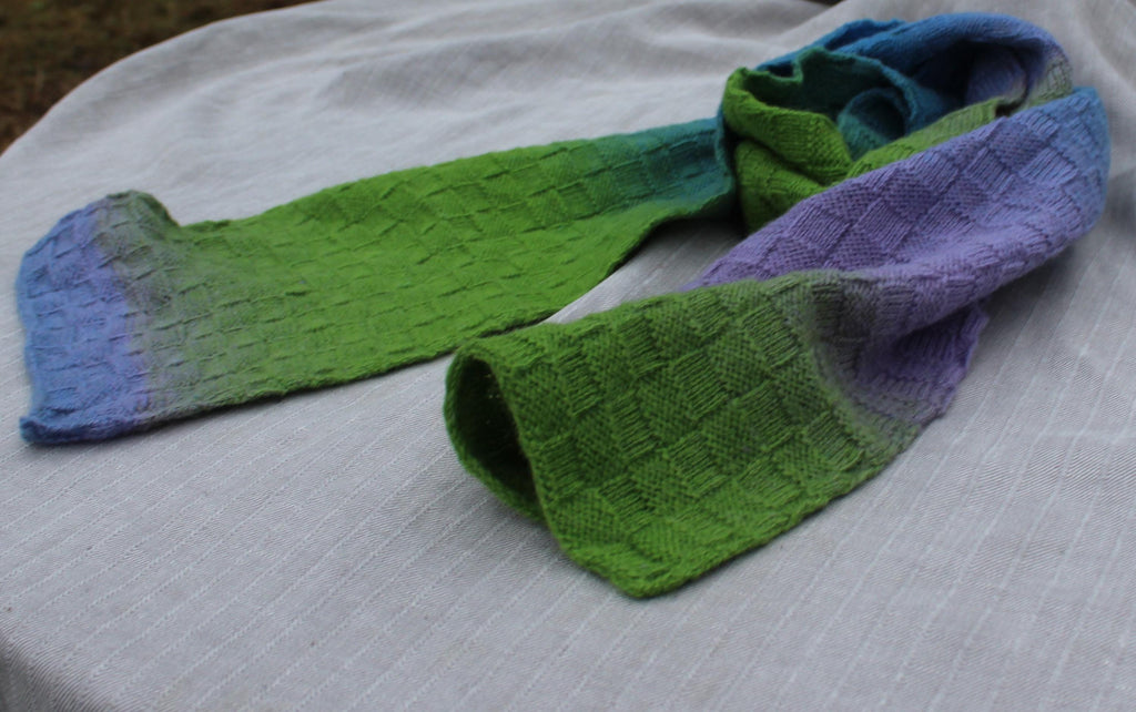 Hand-knitted Colorful Wool Scarf/Shawl