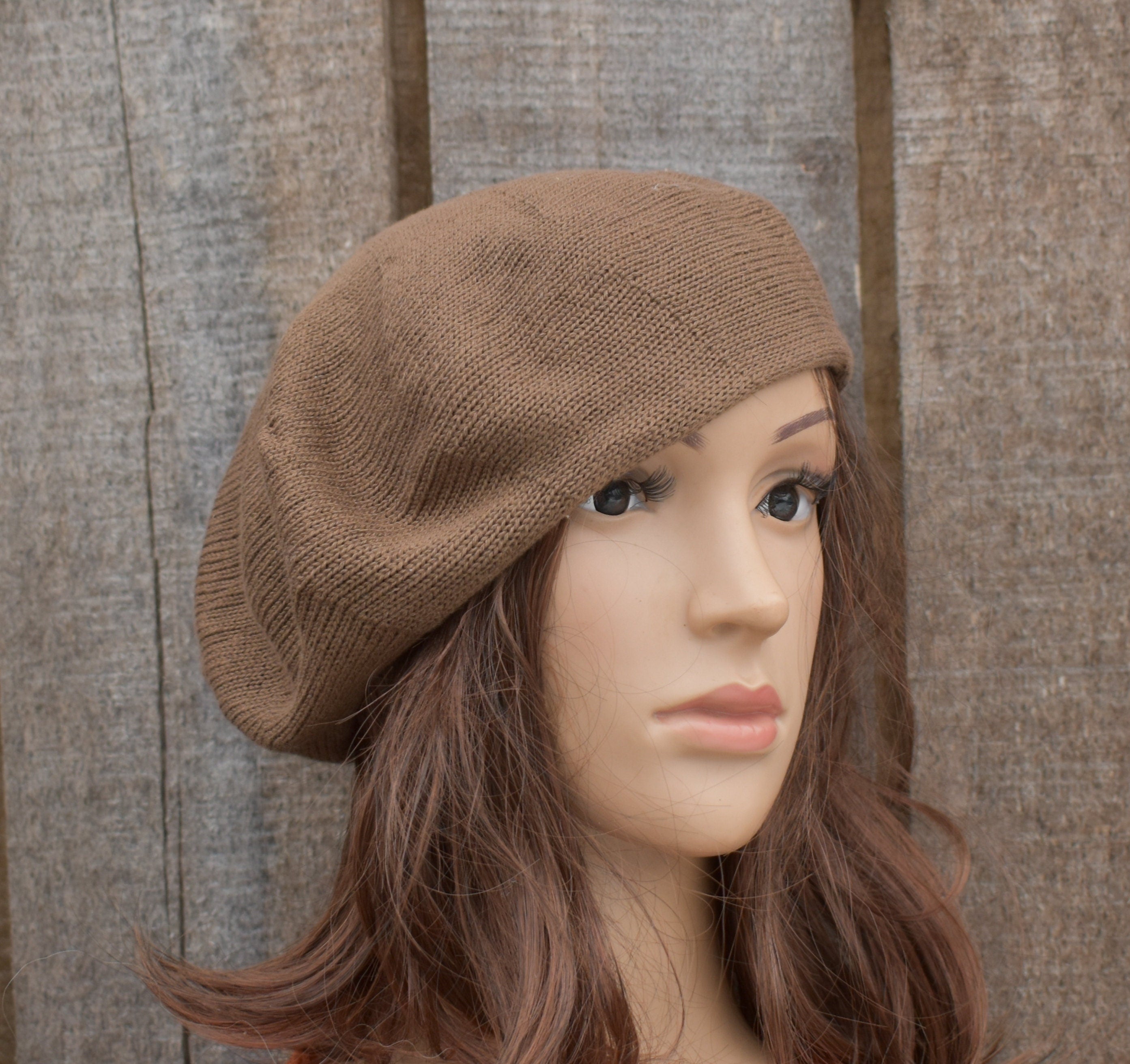 Plaid Cotton French Beret: Lightweight Breathable Knit Hat