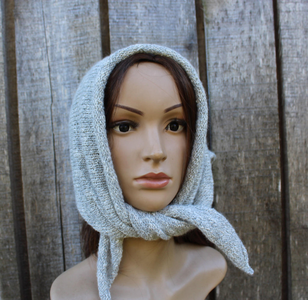 Luxurious Merino Wool Knit Kerchief / Headscarf