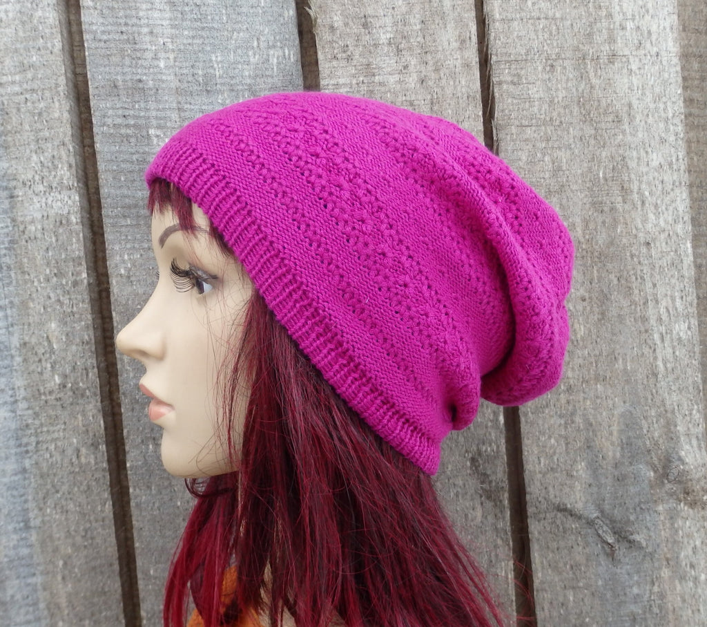 Knitted Cotton Summer Beanie: Breathable Slouch Hat, Beige