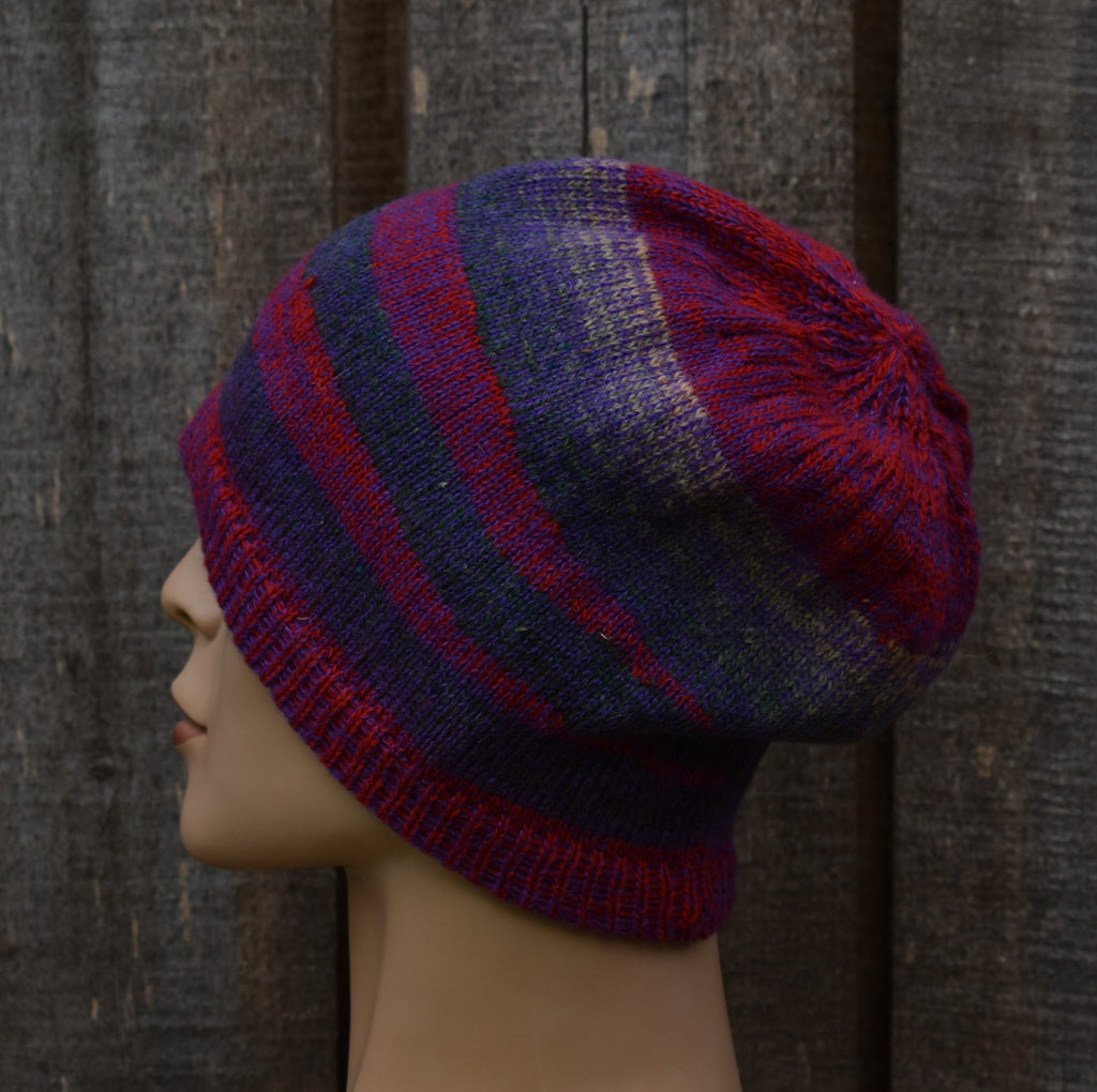 Handmade Wool Mohair Knit Beanie: Colorful Winter Hat.