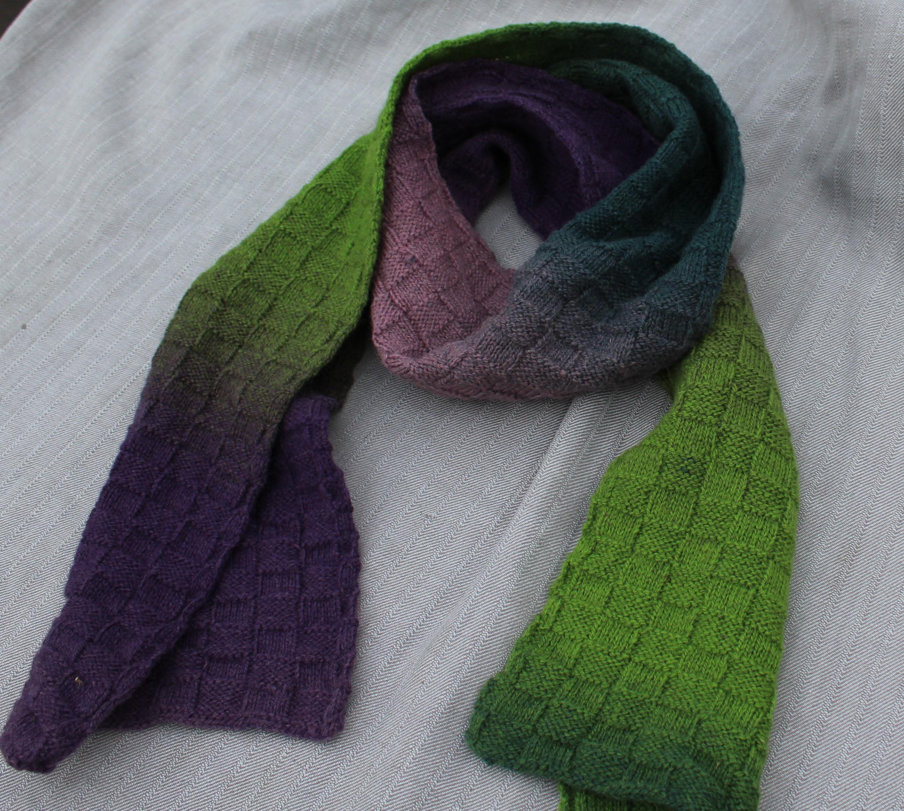 Hand-knitted Colorful Wool Scarf/Shawl