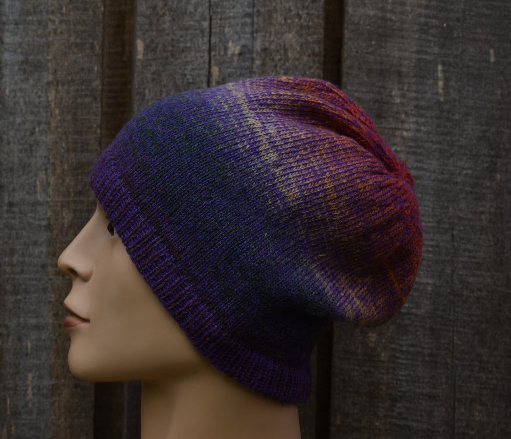 Handmade Wool Mohair Knit Beanie: Colorful Winter Hat.