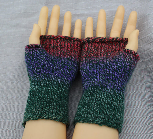 Acrylic Fingerless Gloves, knitted colorful arm warmers for mid season