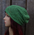 Knitted Cotton Lace Summer Hat: Lightweight Openwork Beanie