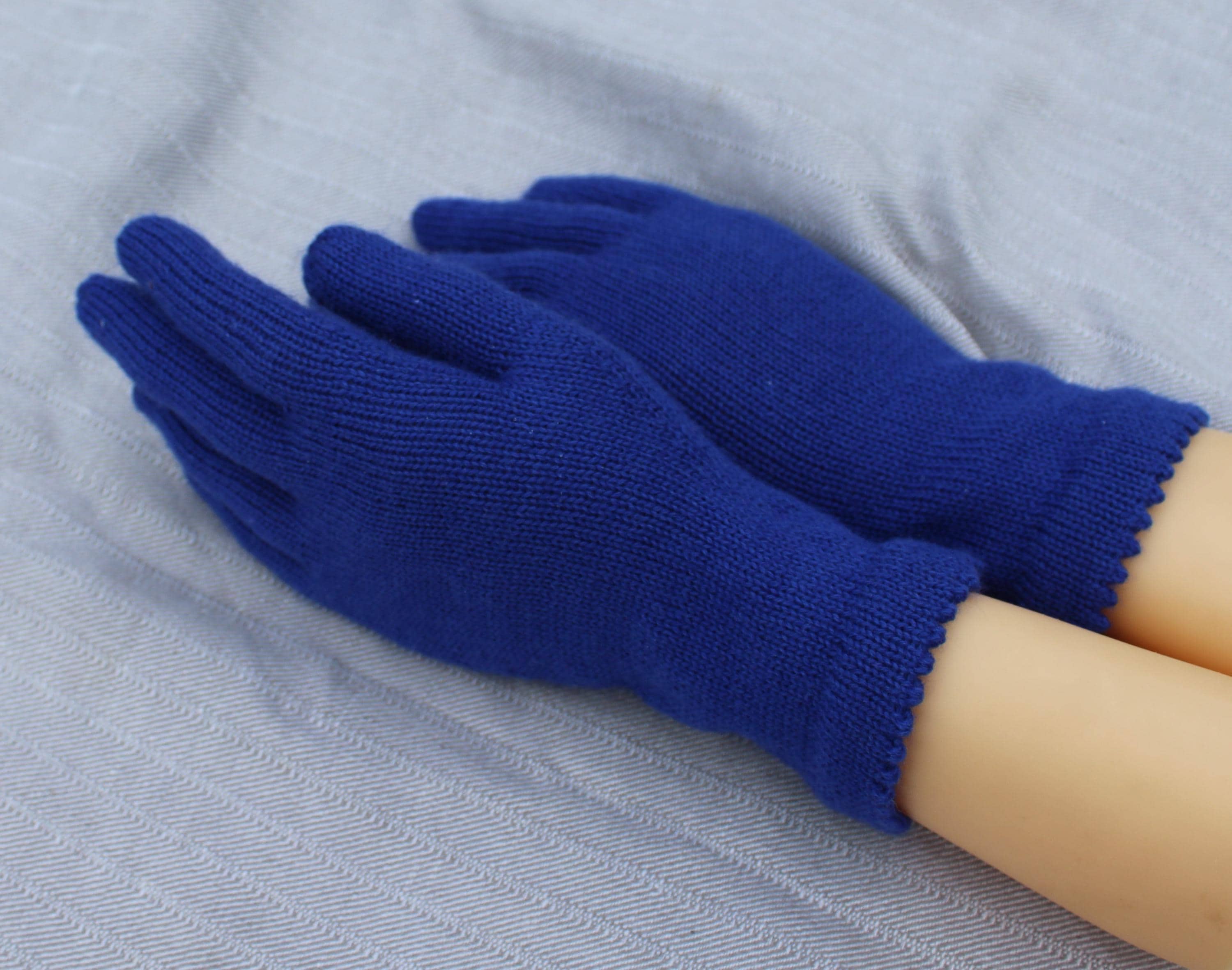 Merinowolle Strick-Fingerhandschuhe, Größe M Handwärmer