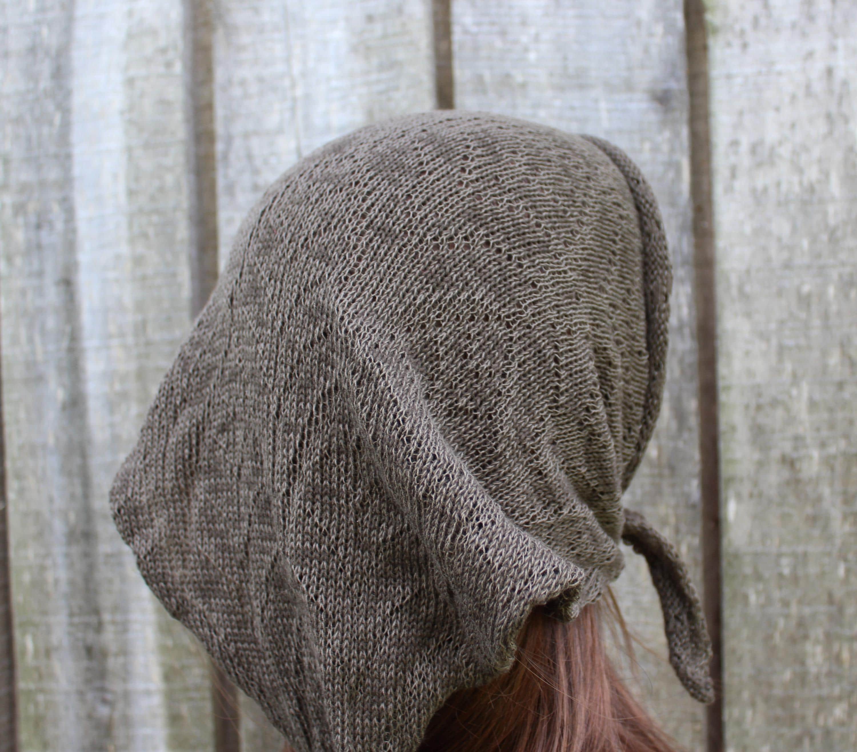 knit khaky cotton wool Kerchief / Headscarf