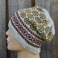 Handmade Fair Isle Wool Beanie: Scandinavian Knit Winter Hat