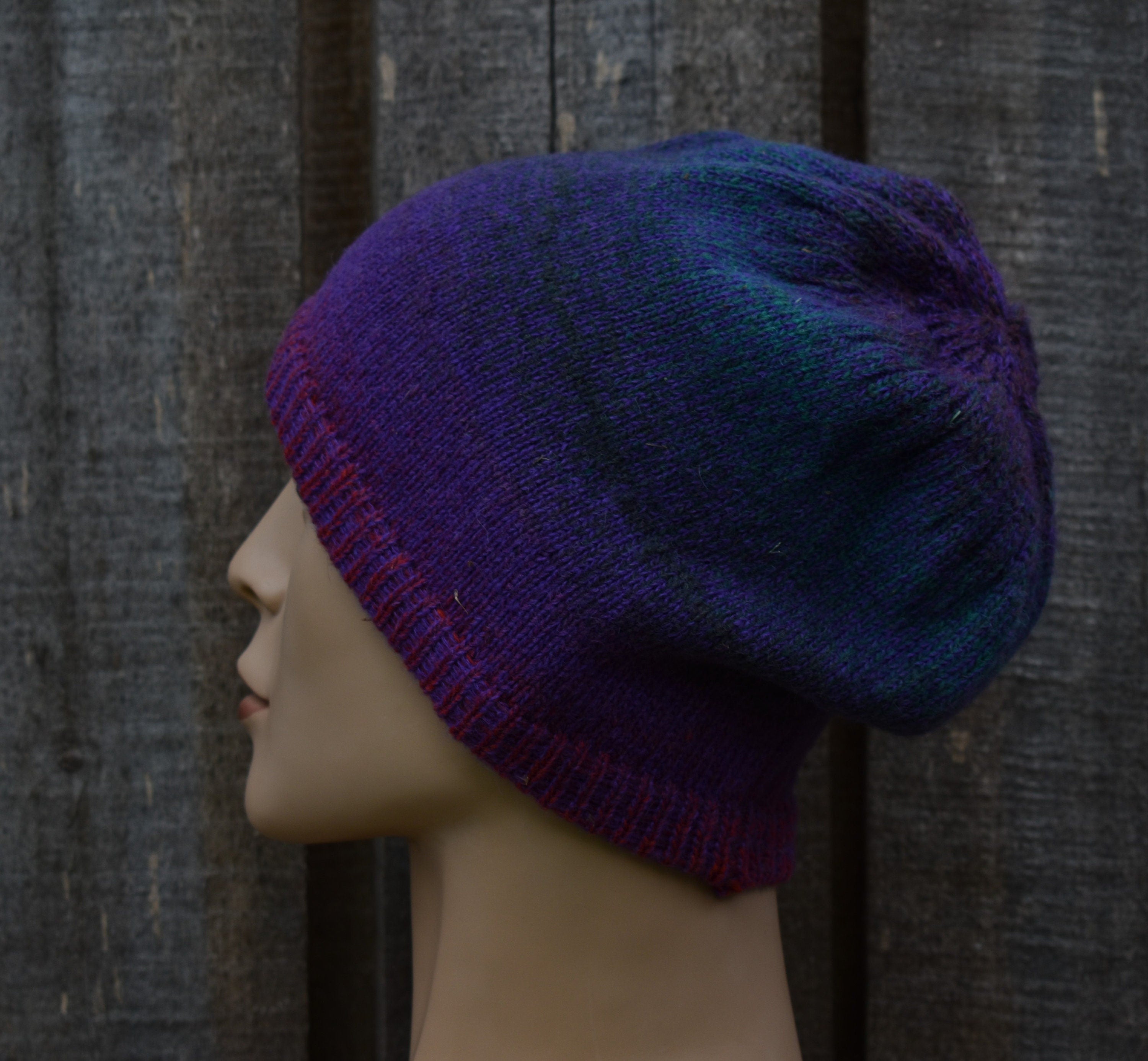Handmade Wool Mohair Knit Beanie: Colorful Winter Hat.