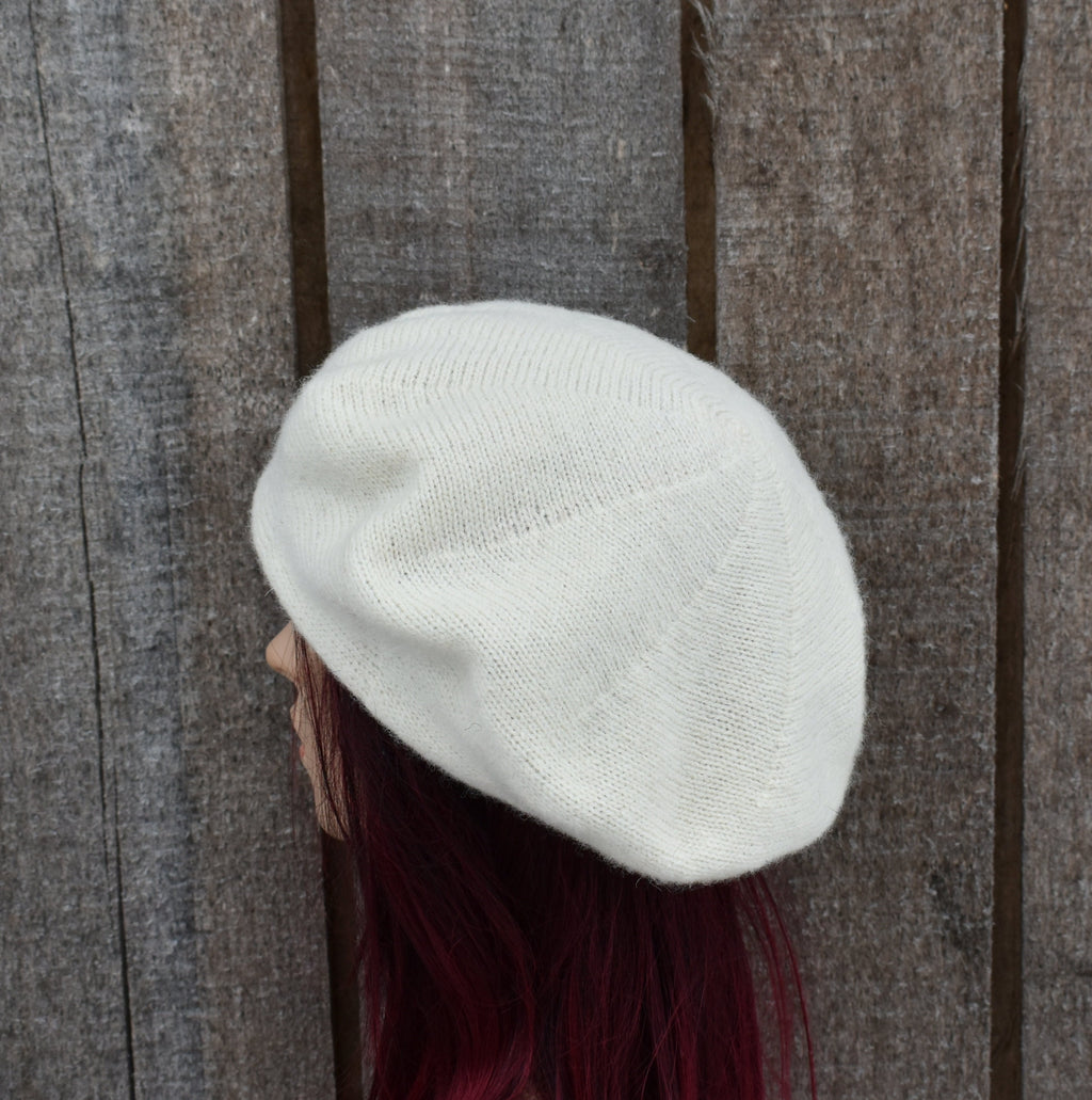 Cozy Wool Beret: Handmade Knit Women Hat - Slouchy French Style