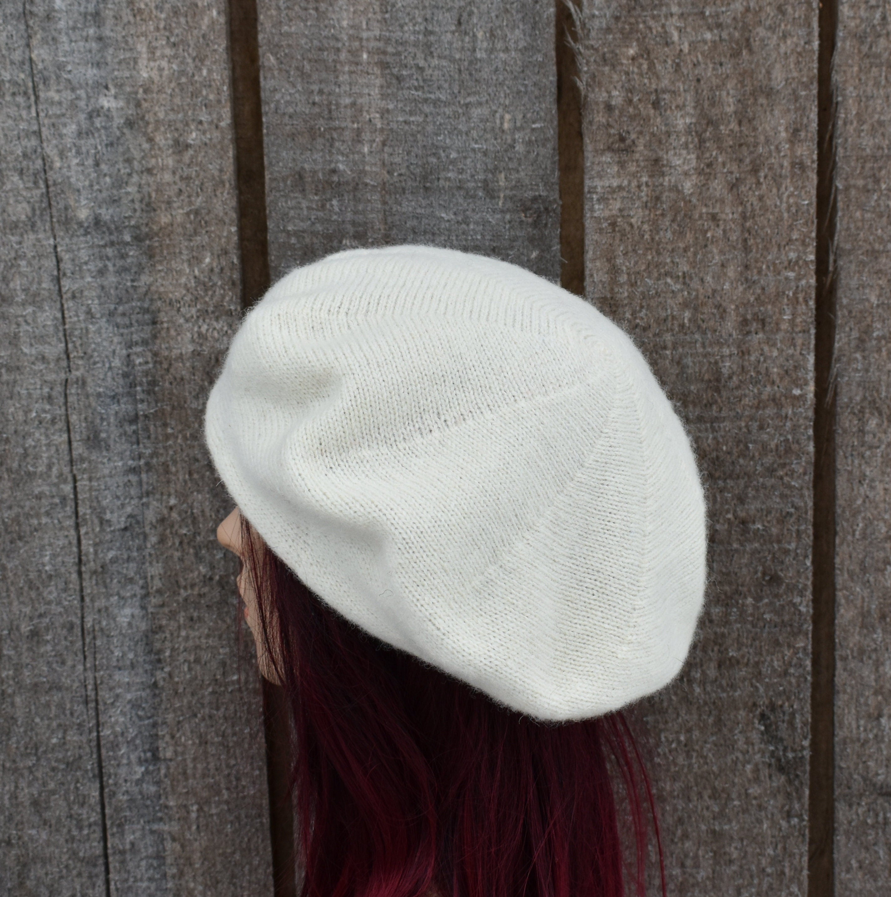 Cozy Wool Beret: Handmade Knit Women Hat - Slouchy French Style
