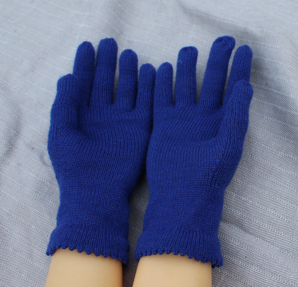 Merinowolle Strick-Fingerhandschuhe, Größe M Handwärmer