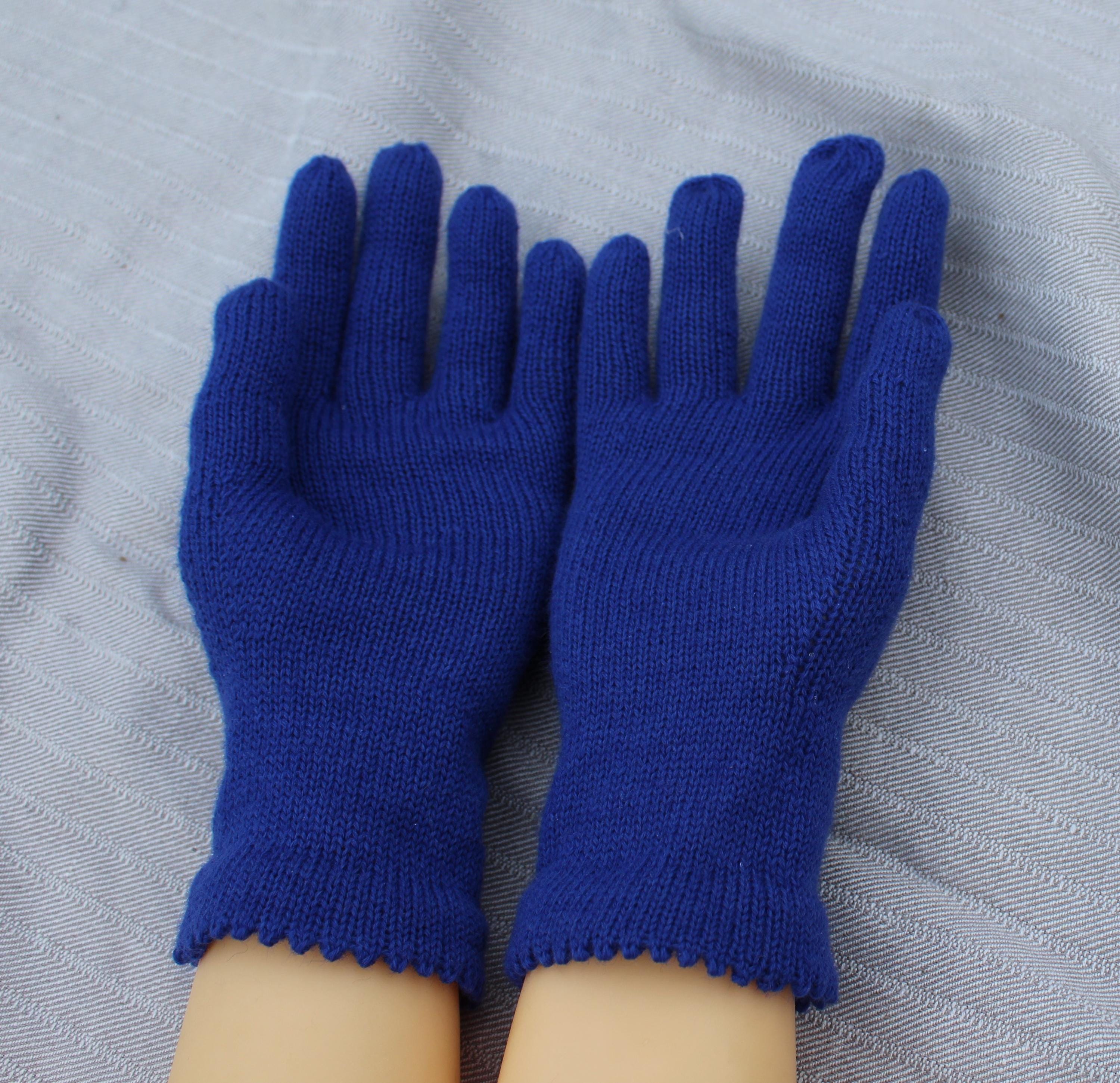 Merinowolle Strick-Fingerhandschuhe, Größe M Handwärmer